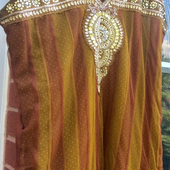 anarkali indian Pakistani long net dress salwar S - Picture 4 of 5